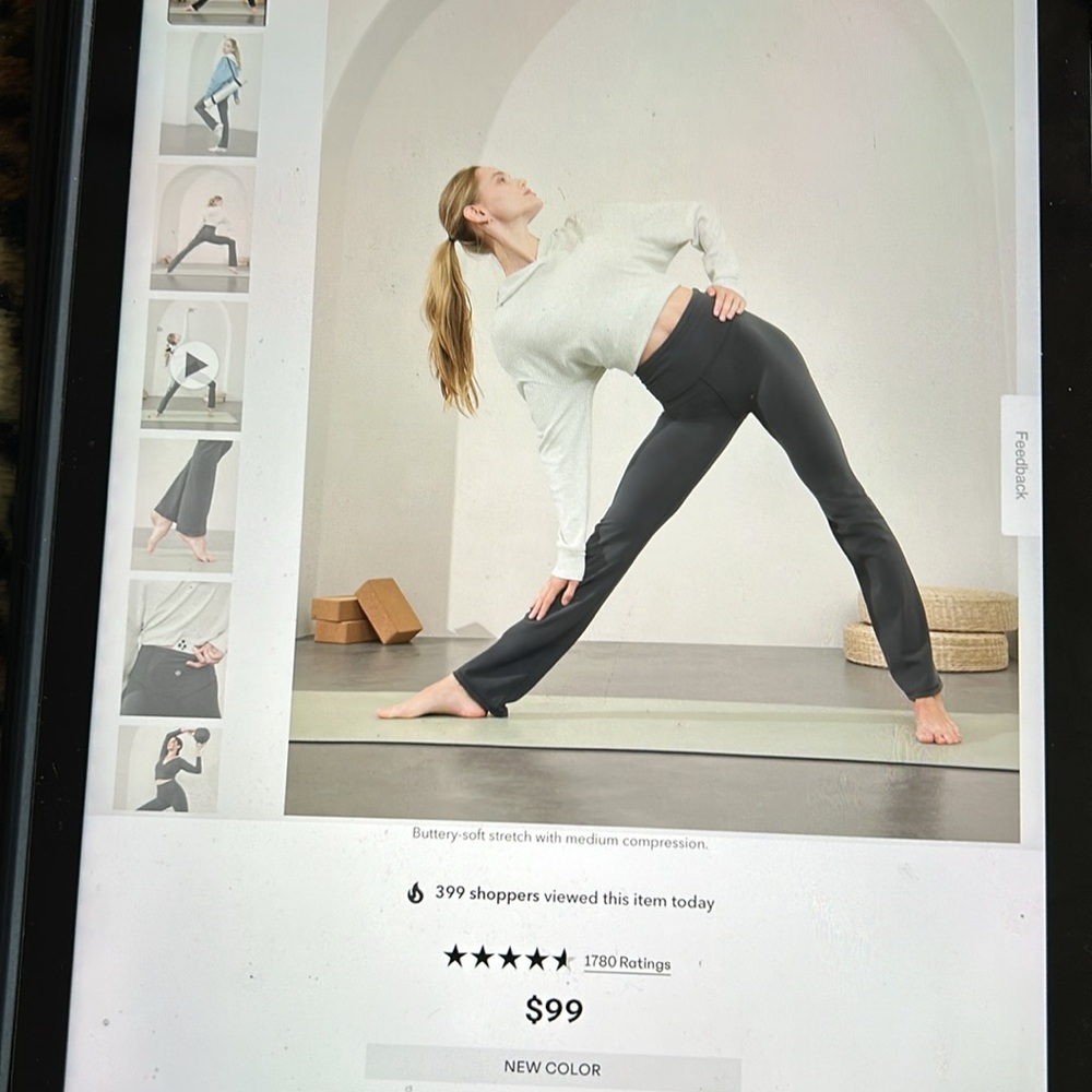 NEW Athleta Elation strait leg, black pants, size small